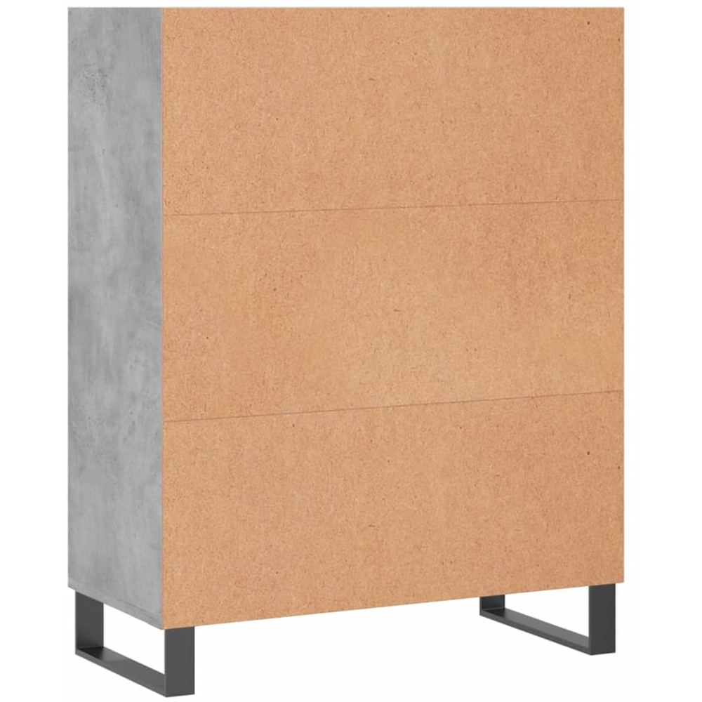 vidaXL 3 Open Shelf Concrete Grey Shelf Cabinet with Metal Legs Image 6