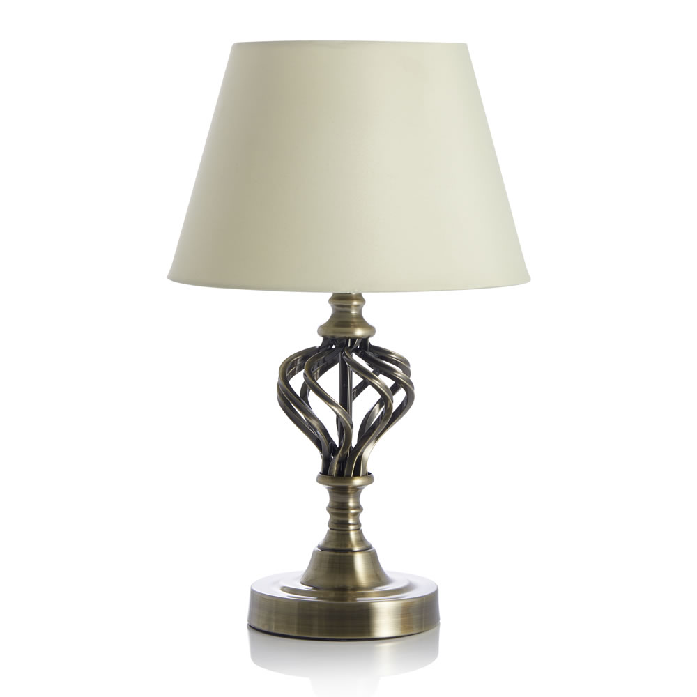 Wilko Brass Swirl Table Lamp Image 3