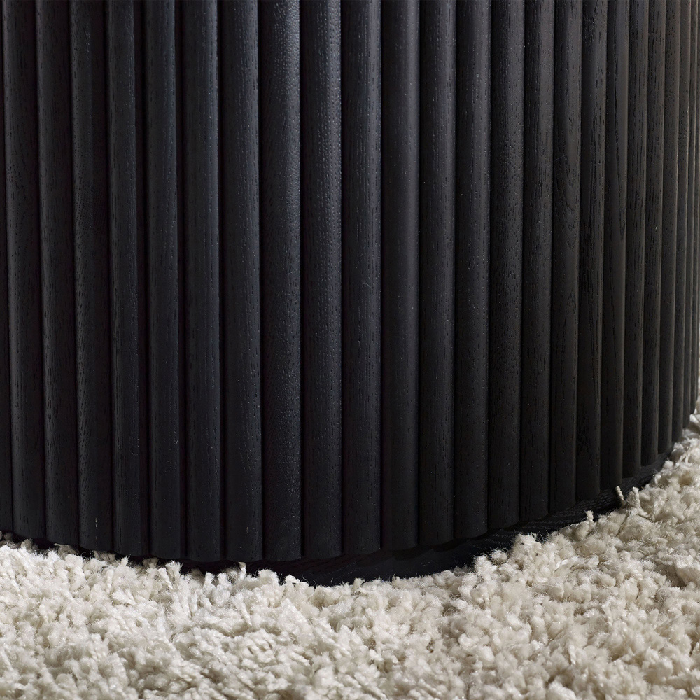 Julian Bowen Louis Black Fluted Round Coffee Table Image 5