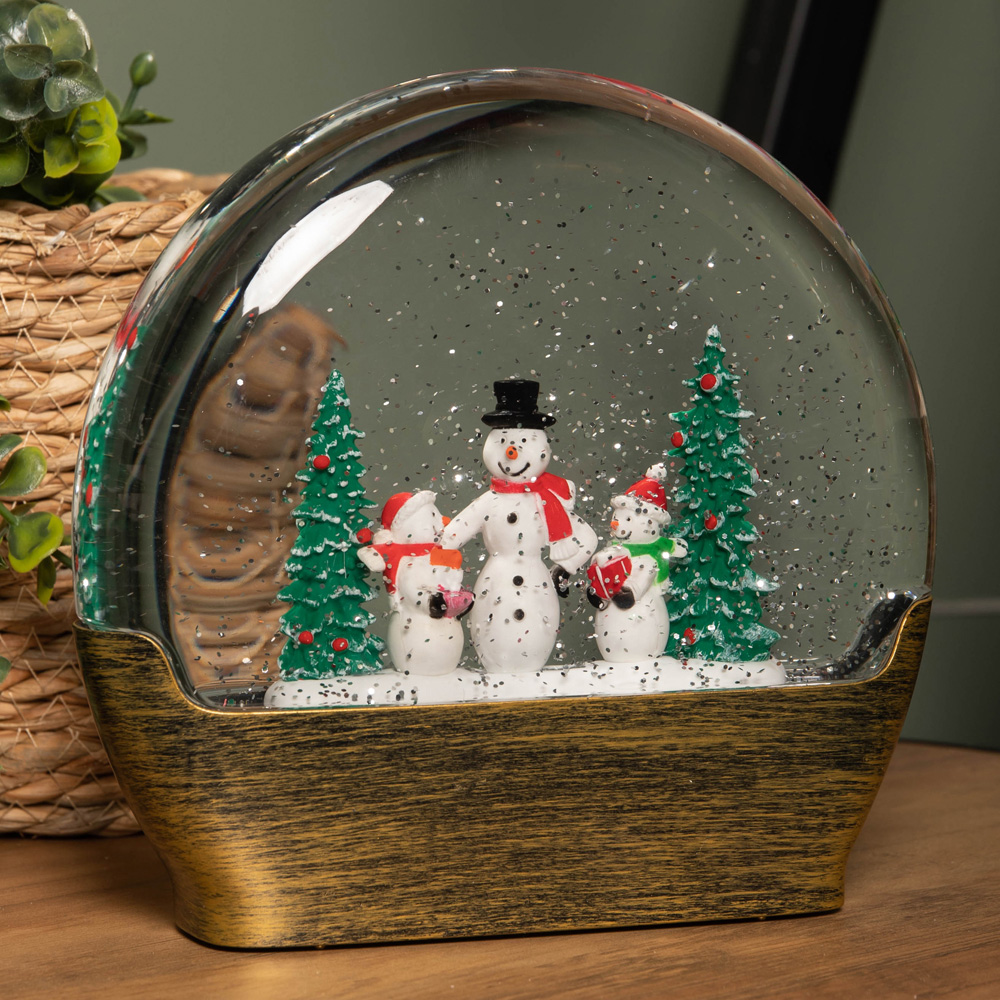 Samuel Alexander Light up Water Dome Christmas Decoration with Snowmen and Trees Scene Image 5