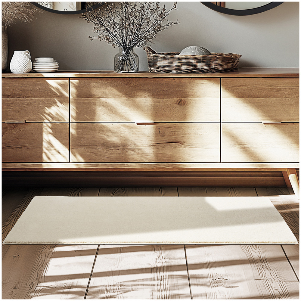 tectake Zonelle Beige Short Pile Ultra Soft Rug 110 x 60cm Image 2