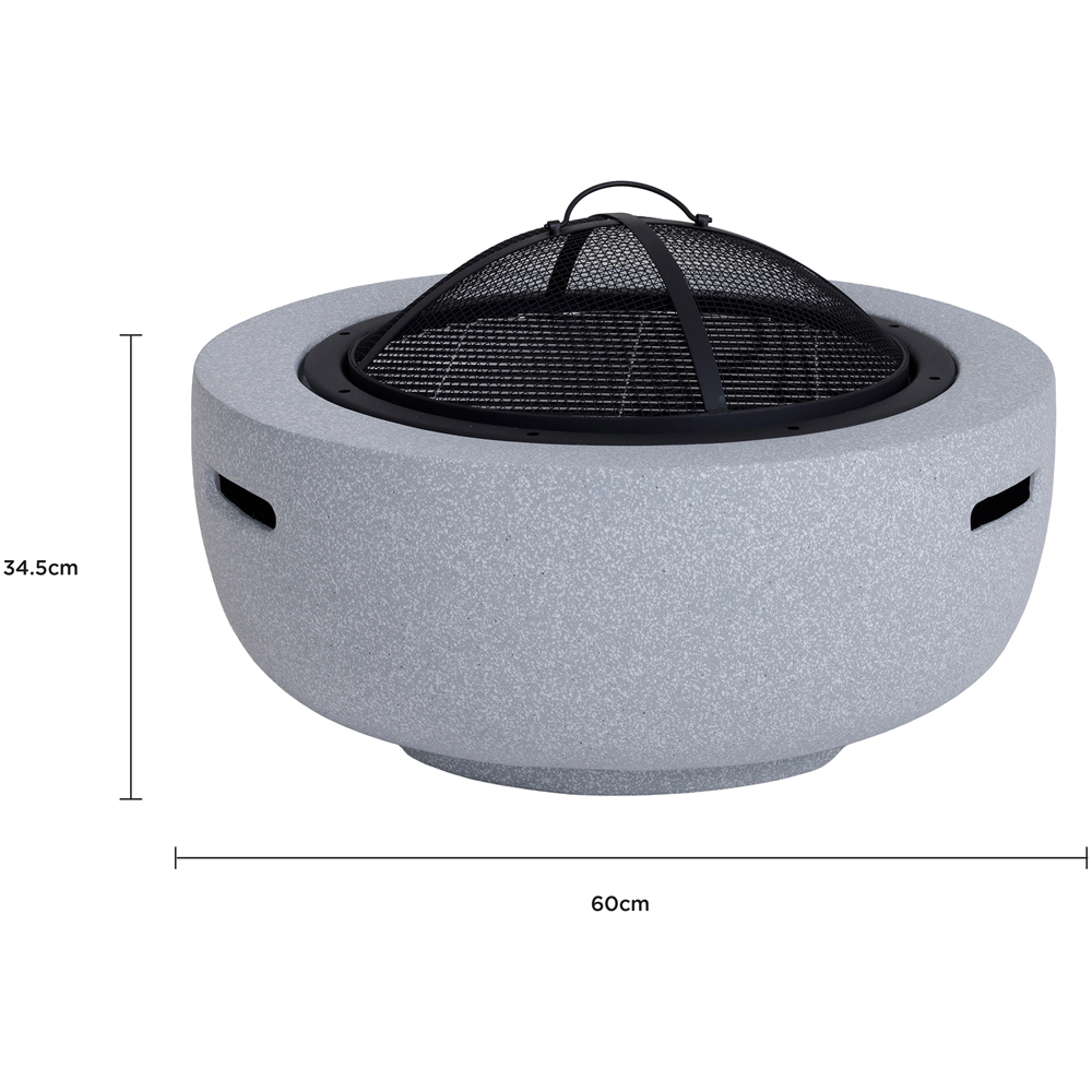 Charles Bentley Snug Magnesia Round BBQ Firepit with Mesh Cover Image 9