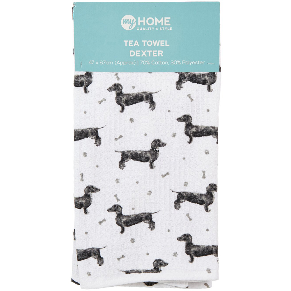 My Home Dexter Tea Towel - White Image 1