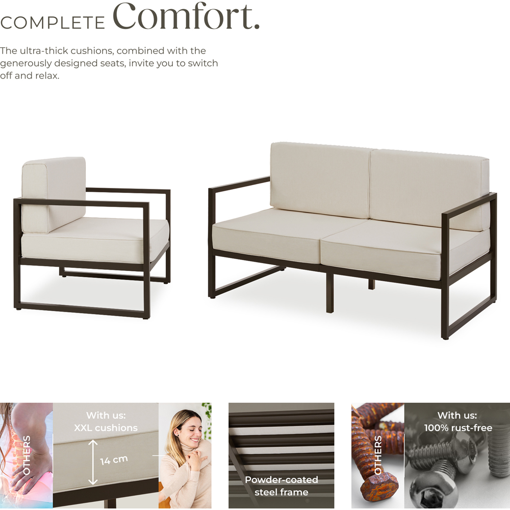 tectake Comosa 5 Seater Garden Sofa Set with Cushion Image 3