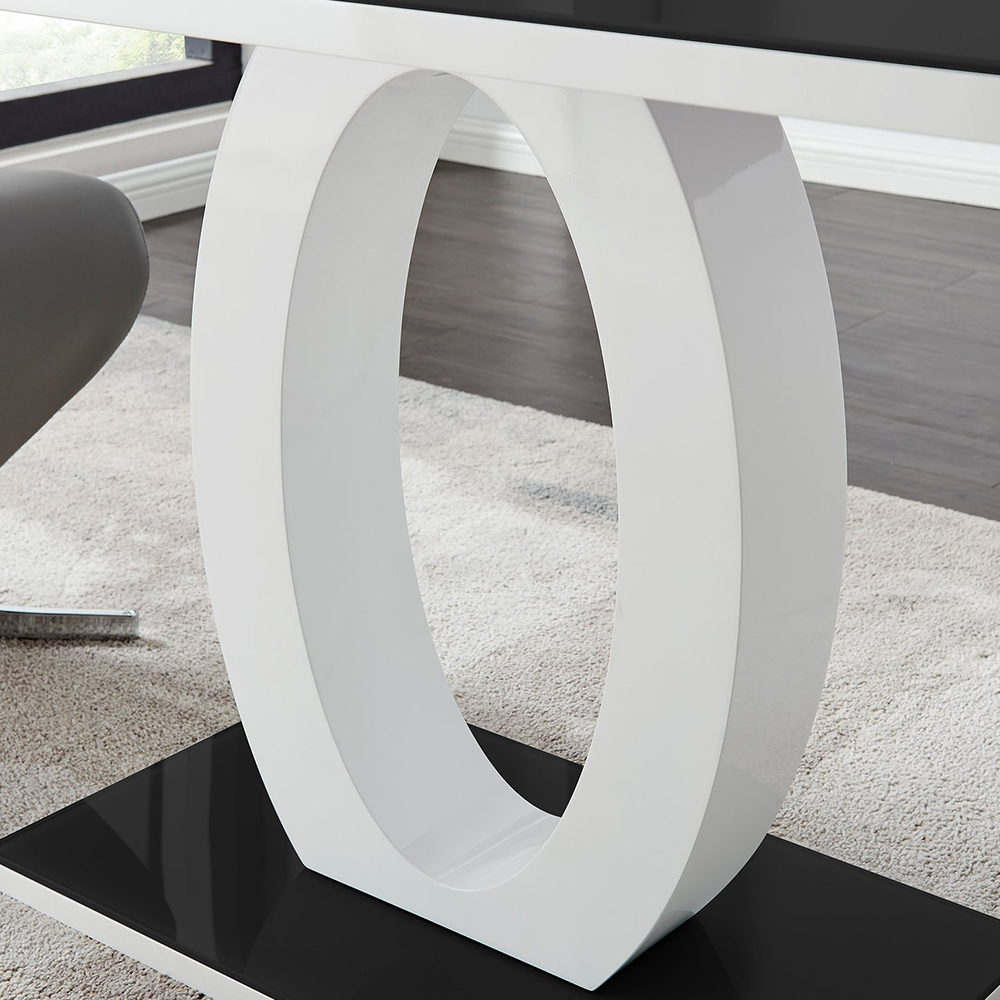 Furniturebox Lucia Cesano 6 Seater Dining Set Black Gloss and Navy Image 6