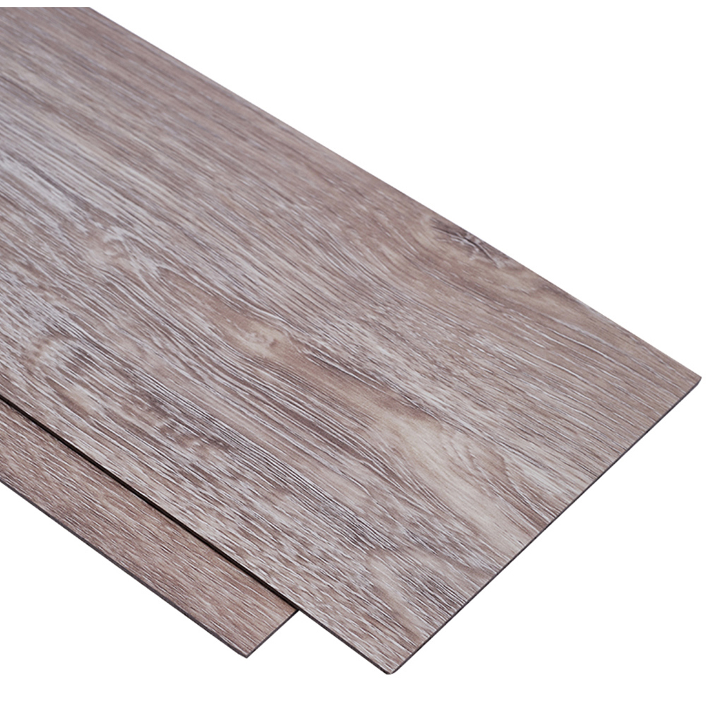 Living and Home Greyish Beige Rustic Wood Grain Rectangle PVC Flooring Self Adhesive 36 Pack Image 4