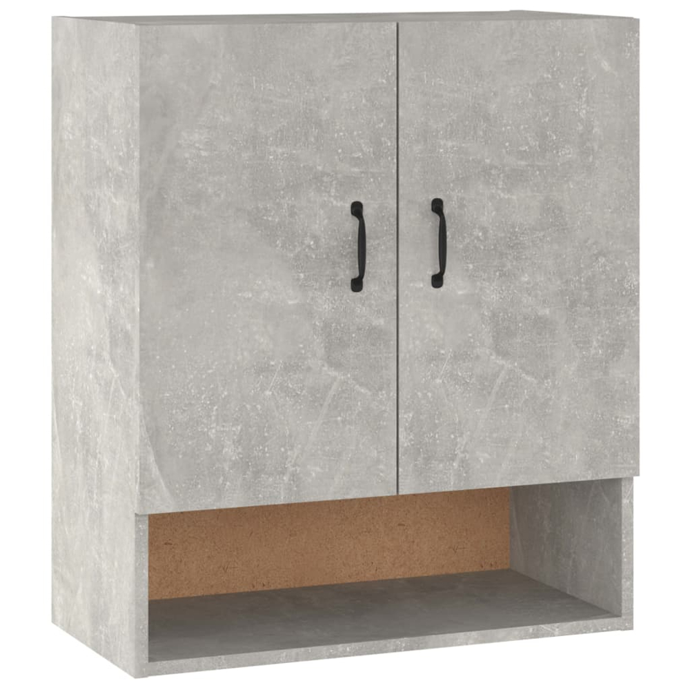 vidaXL 2 Door Single Shelf Concrete Grey Wall Cabinet Image 2
