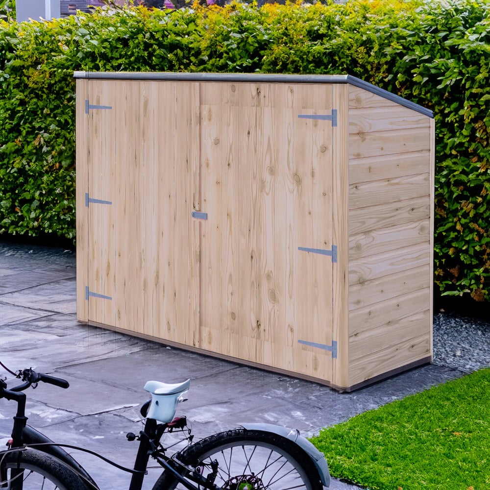 Shire 6.14 x 2.3ft Double Door Shiplap Pent Bike Shed Image 5