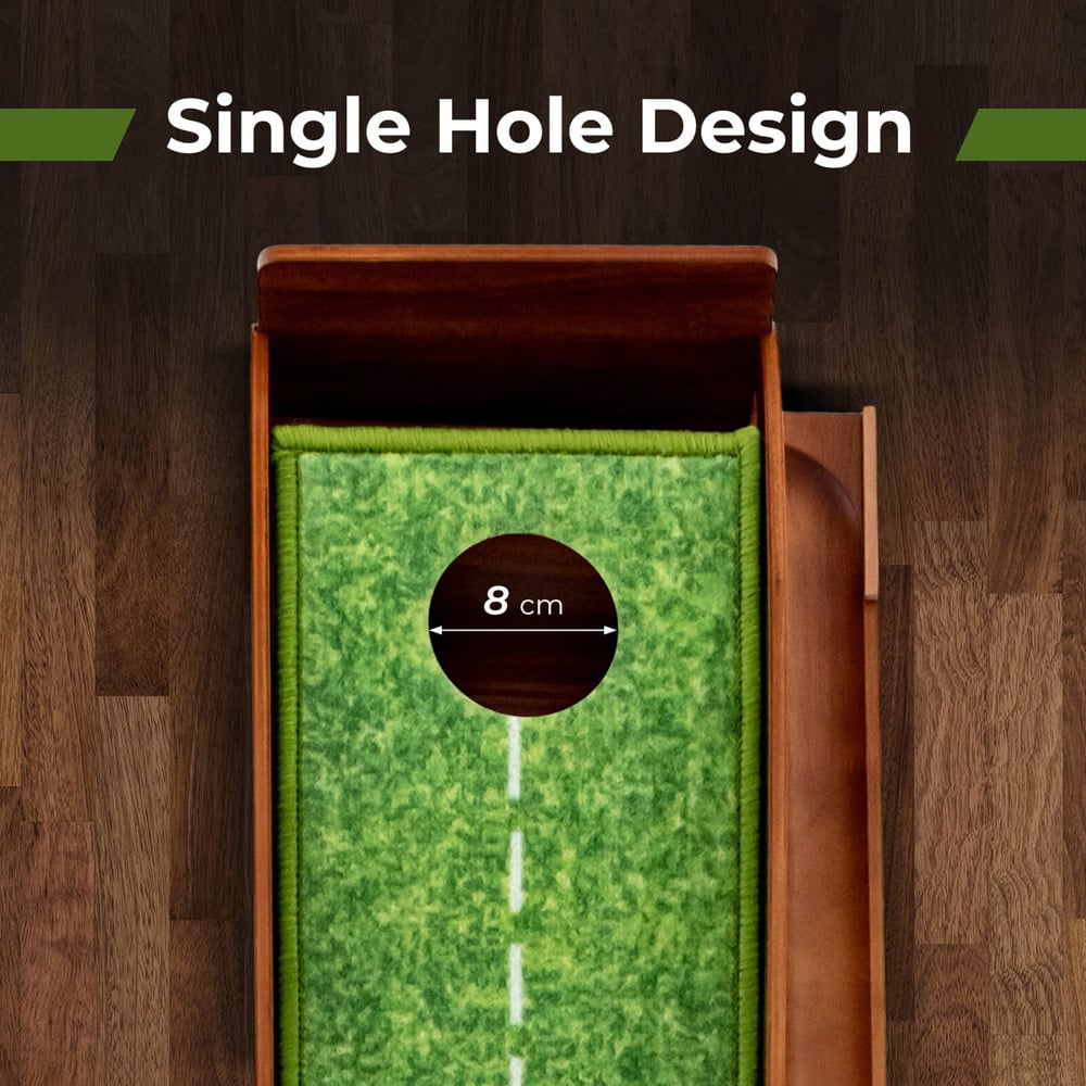 Costway Golf Putting Mat Training Aid with Auto Ball Return and Balls Image 4