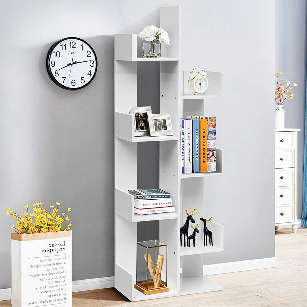Costway 8 Shelf White Tree Shaped Bookshelf Image 5