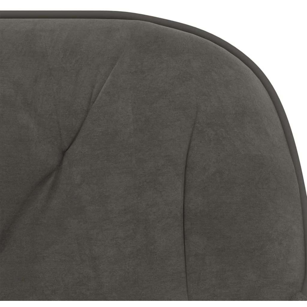 vidaXL Dark Grey Velvet Height-Adjustable Swivel Office Chair with Wheels Image 6