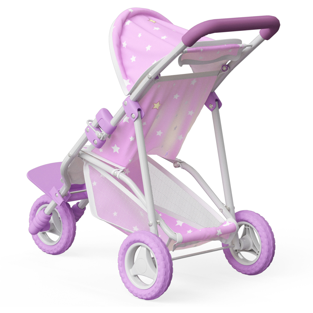Teamson Kids Olivia's Little World Purple and Stars Baby Doll Jogging Stroller Image 3