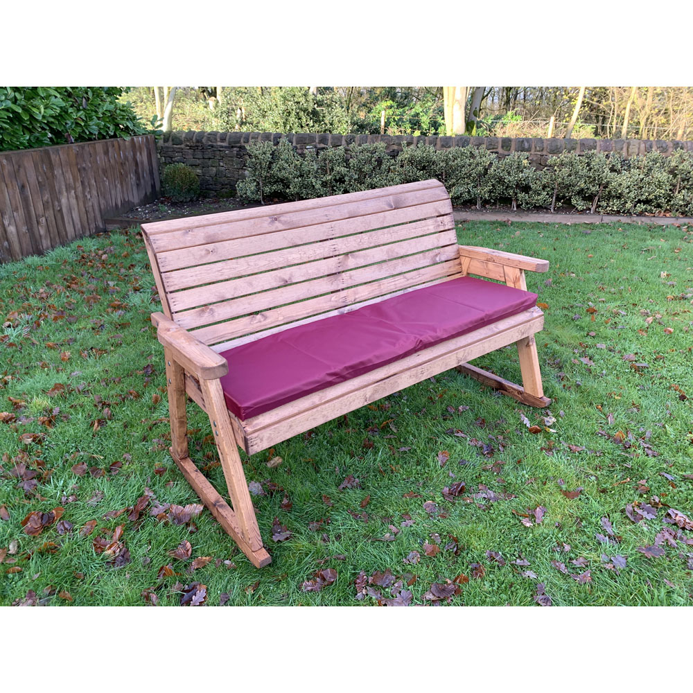 Charles Taylor 3 Seater Rocker Bench with Red Cushions Image 2