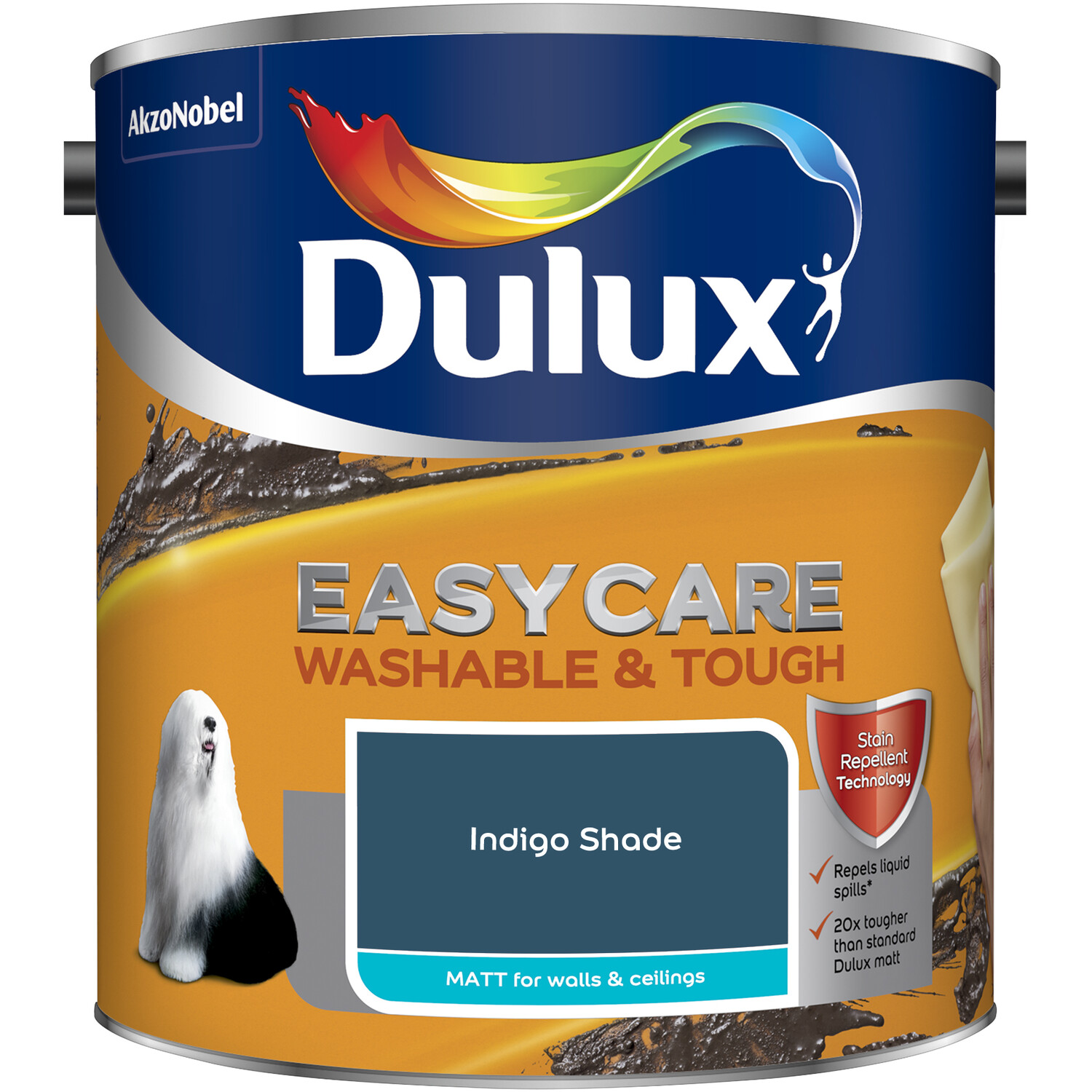 Dulux Easycare Washable & Tough Indigo Shade Matt Paint 2.5L Image 2