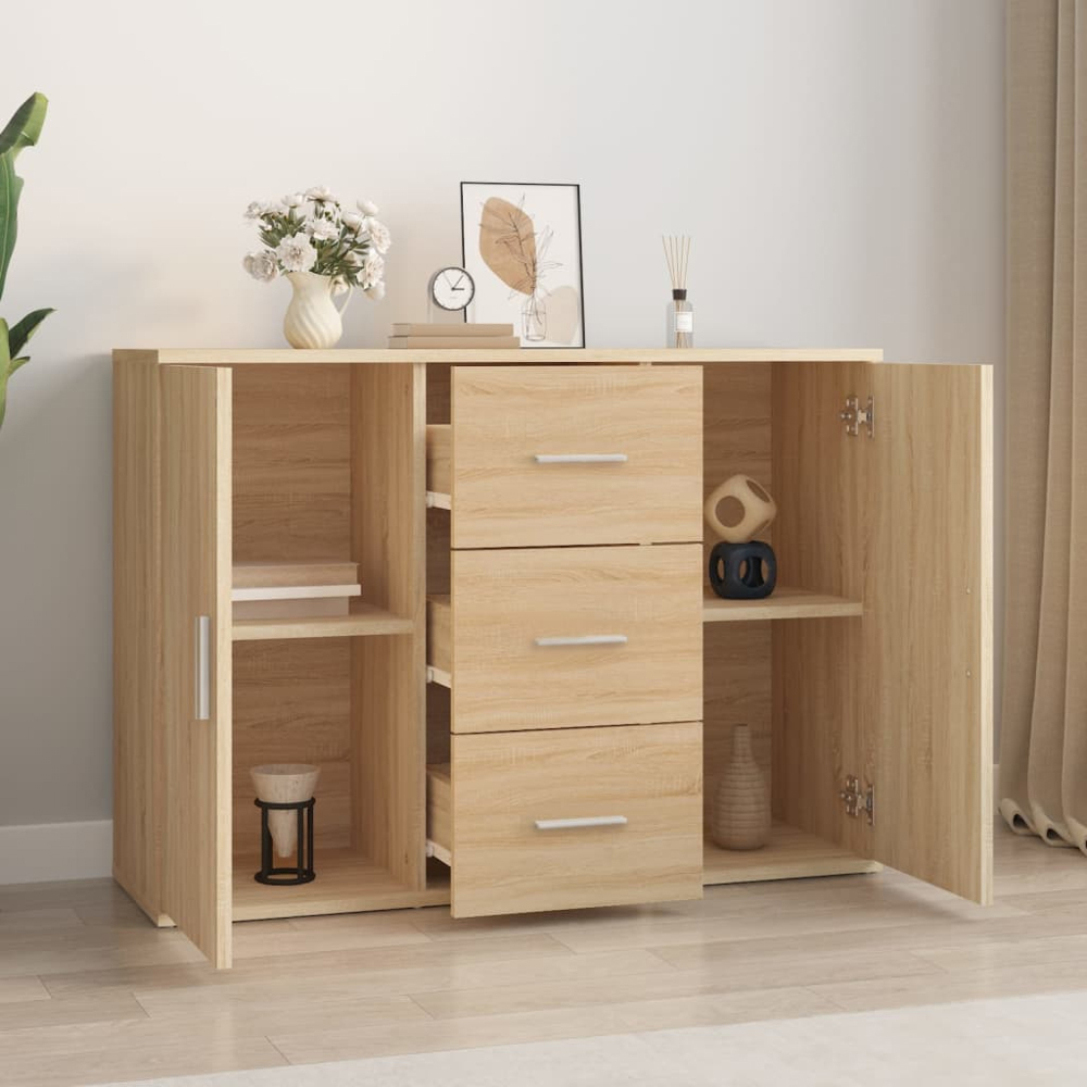 vidaXL 2 Door 3 Drawer Sonoma Oak Sideboard Image 3