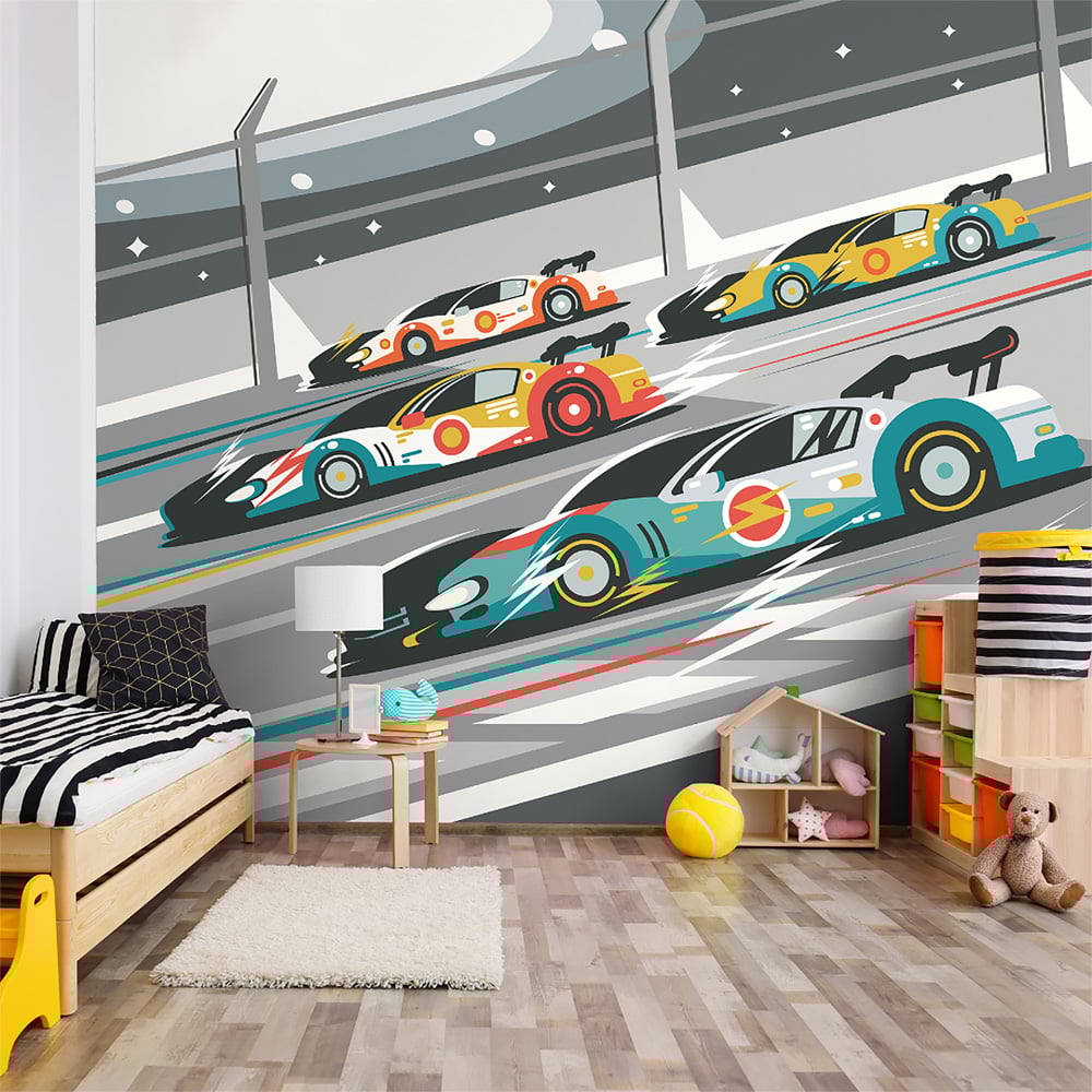 Origin Murals Sports Cars Grey Wall Mural Image 1