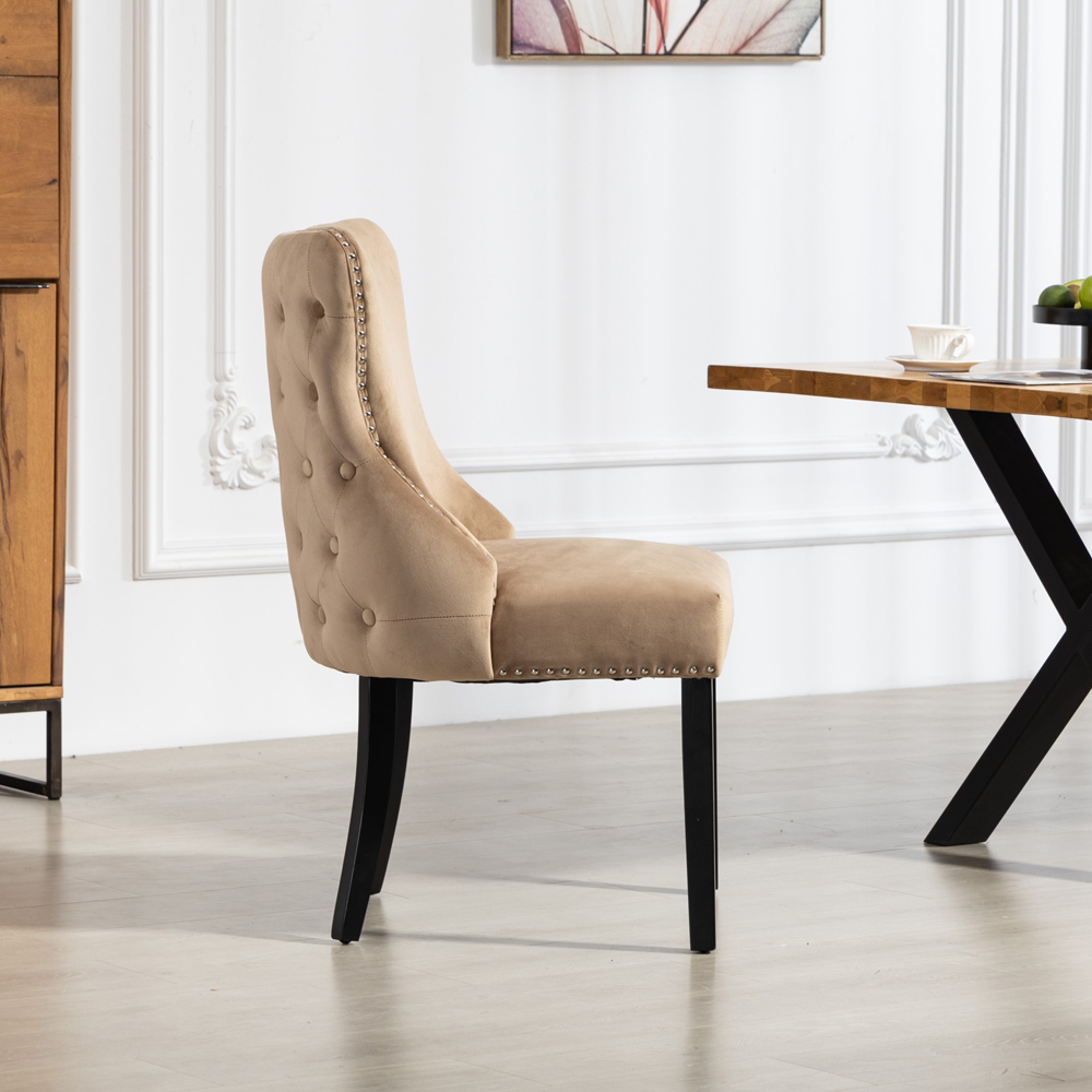 Artemis Home Palata Set of 2 Brown Velvet Fabric Dining Chair Image 3