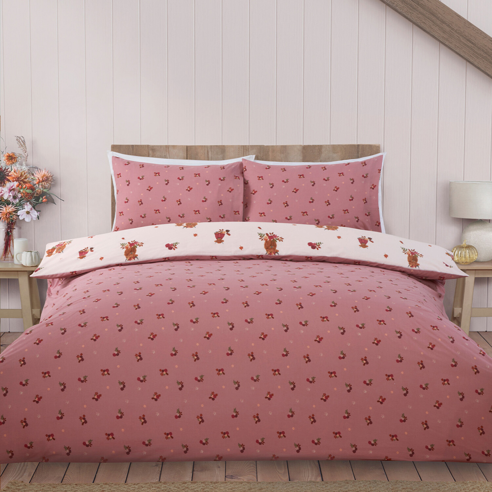 Lola Highland Cows Duvet Set Blush King Image 3