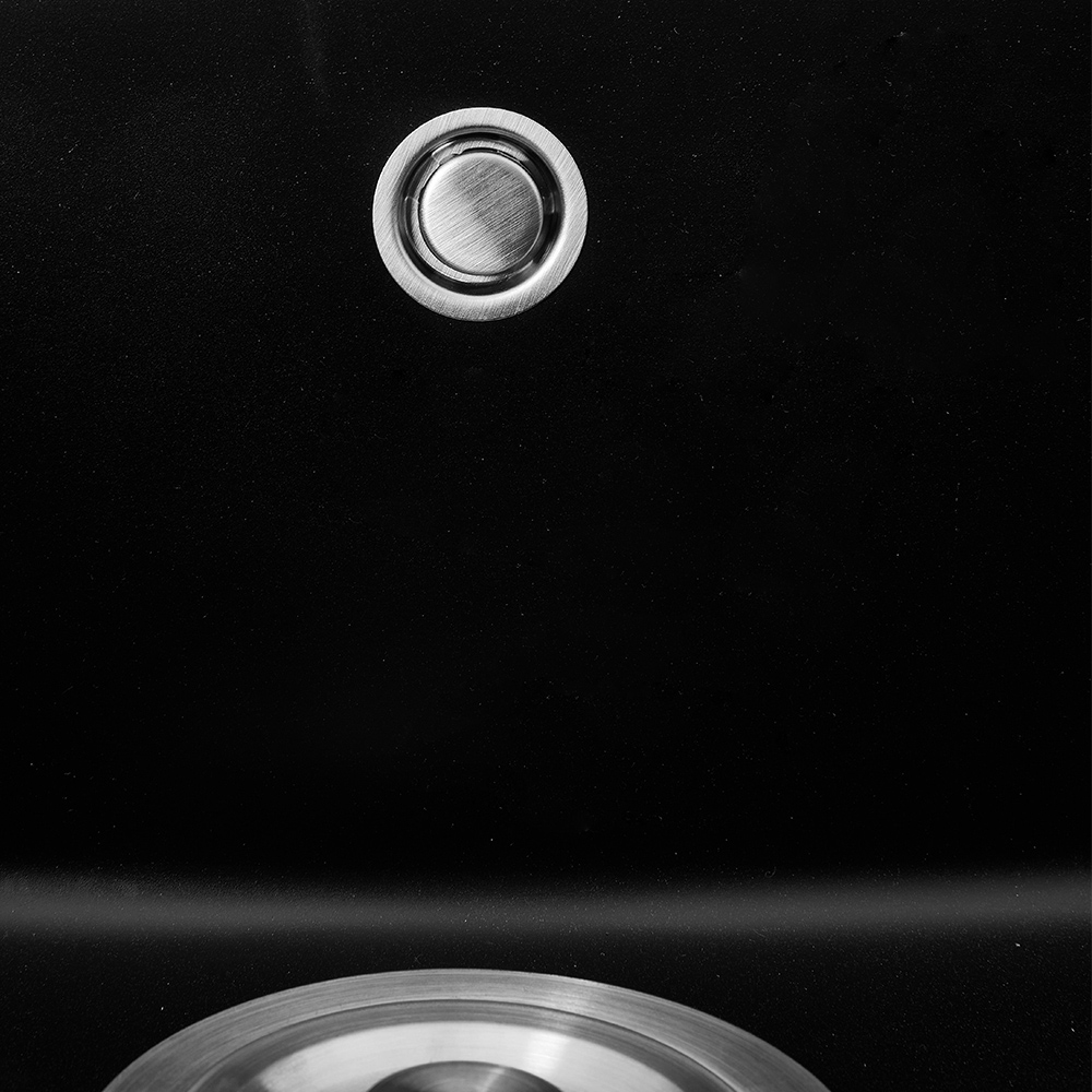 Living and Home Black Single Bowl Kitchen Sink with Strainer Waste Kit Image 2