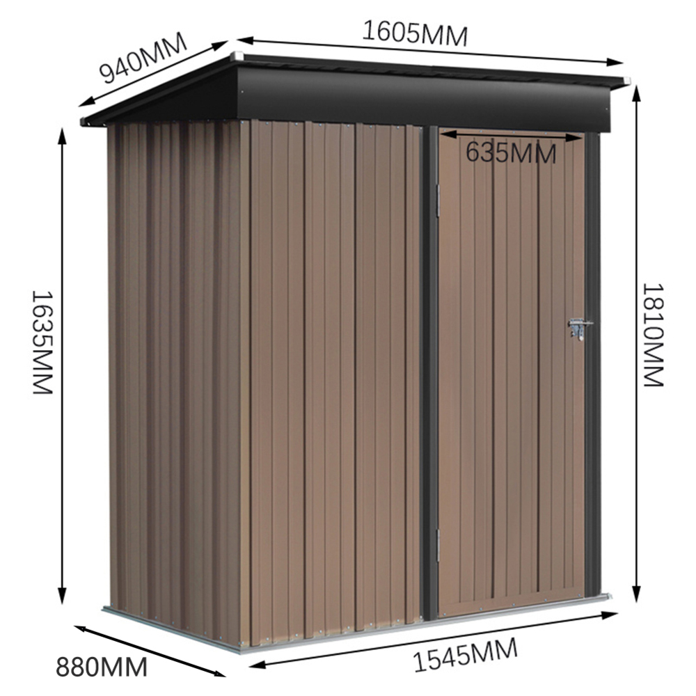 Living and Home 3 x 5ft Metal Storage Shed Image 6