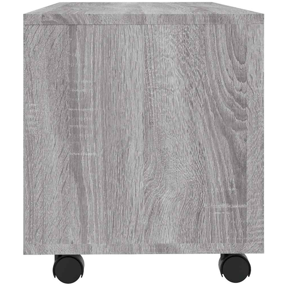 vidaXL 4 Shelf Grey Sonoma Rolling TV Cabinet Image 5