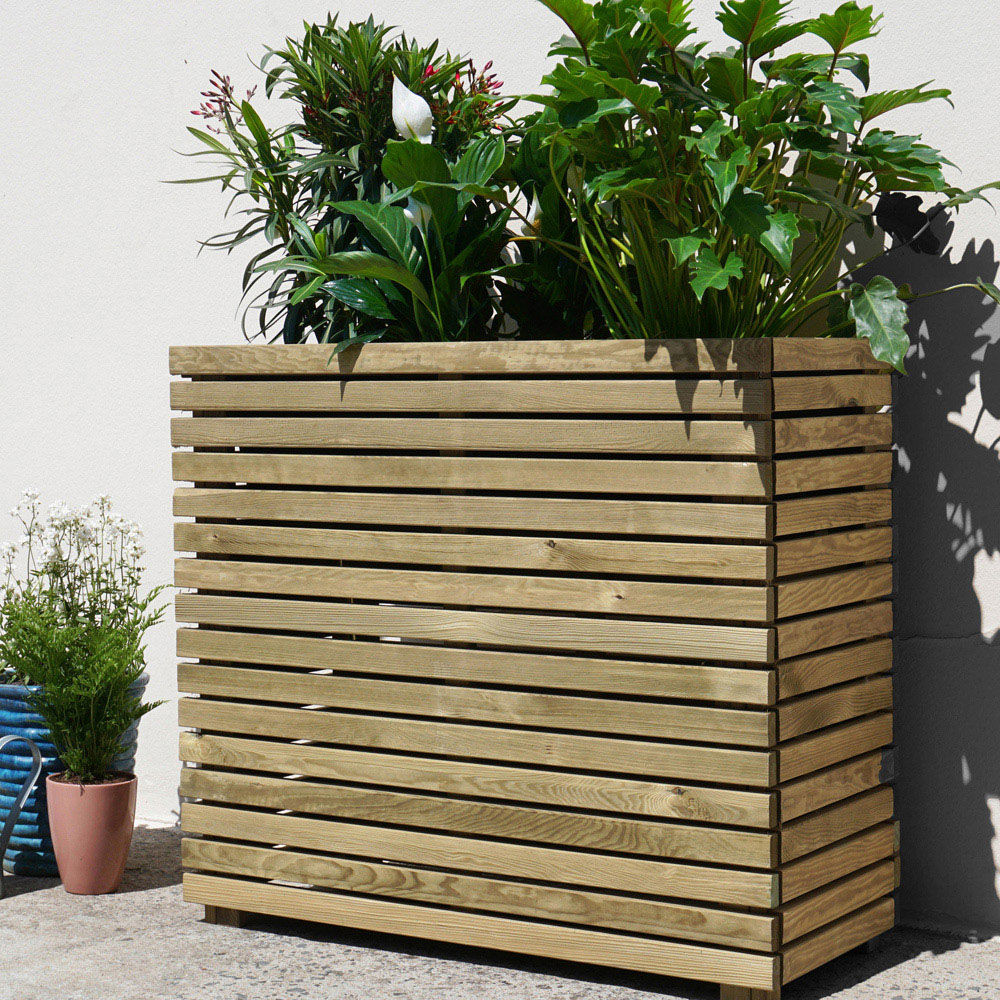 Cerland Horizon Wooden Tall Rectangular Planter 90cm Image 4
