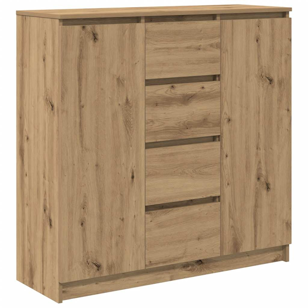 vidaXL 2 Door 4 Drawer Artisan Oak Sideboard Image 2