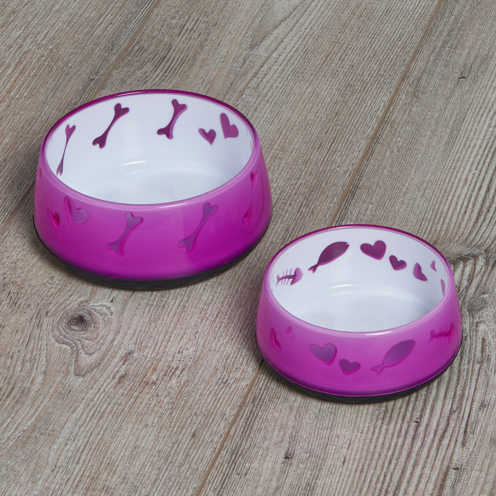 Single Clever Paws Medium Neon Dog Bowl in Assorted styles Image 4