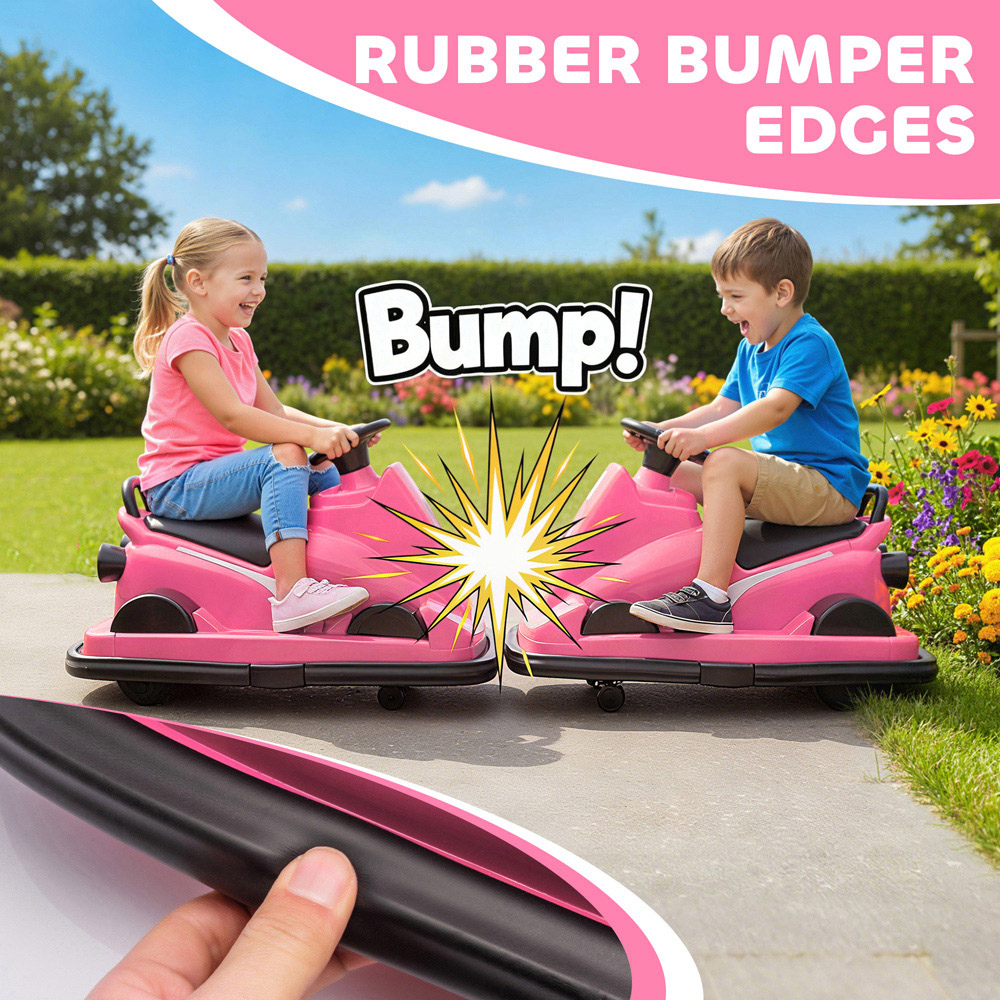 Tommy Toys Kids Pink 360 Degree Rotating Electric Bumper Car with LED Image 6