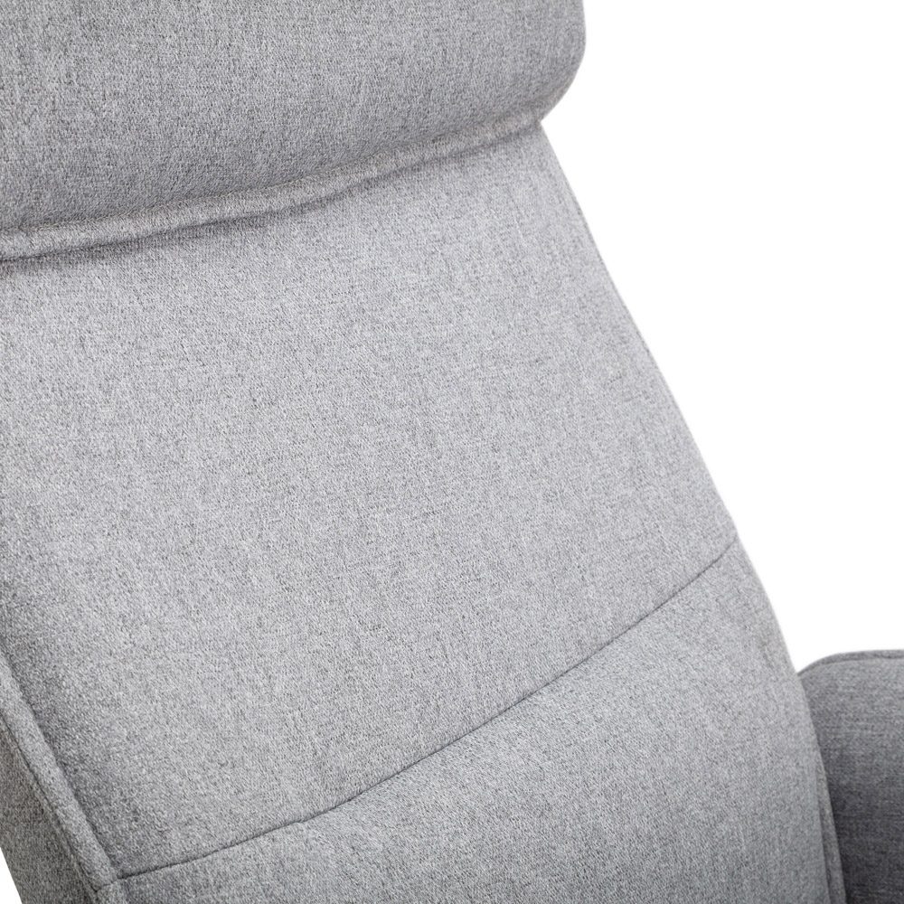 Julian Bowen Aria Grey Linen Swivel Recliner Chair and Stool Image 7