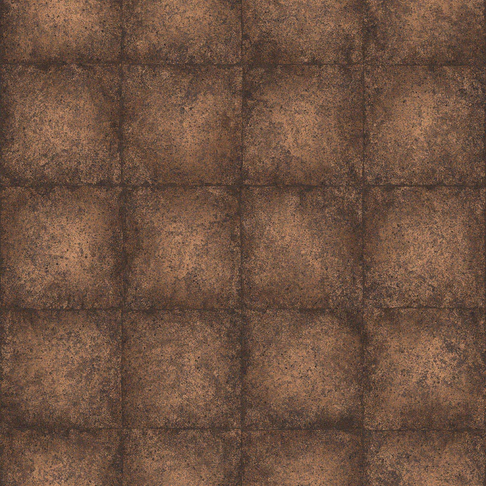 Galerie Ambiance Tile Dark Brown and Copper Wallpaper Image 1