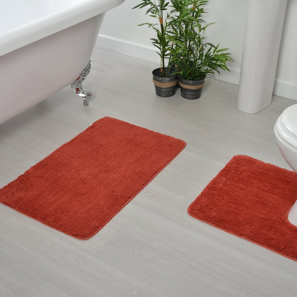 Allure Bath Fashions Terracotta Microfibre Luxury Non-Slip Pedestal Mat 50 x 50cm Image 2