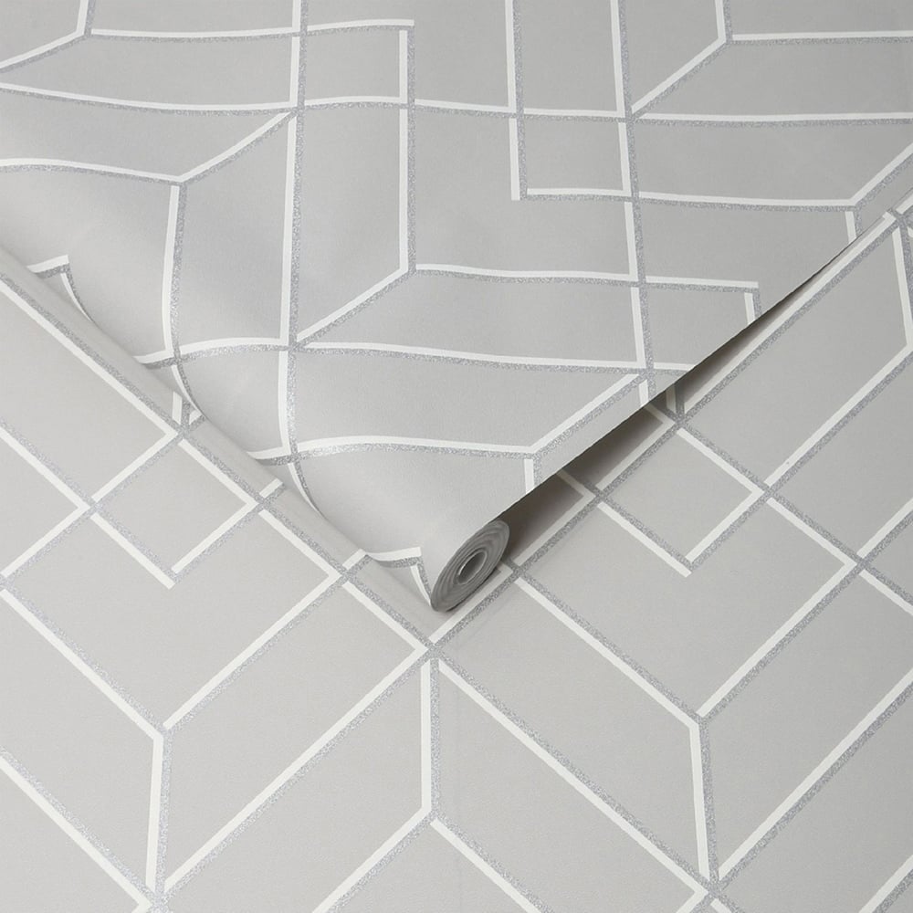 Sublime Losanges Filaires Gris Et Silver Wallpaper Image 2
