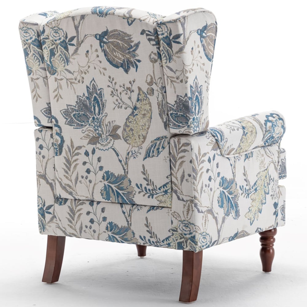 Furniture One Blue High Wingback Fireside Armchair Image 3