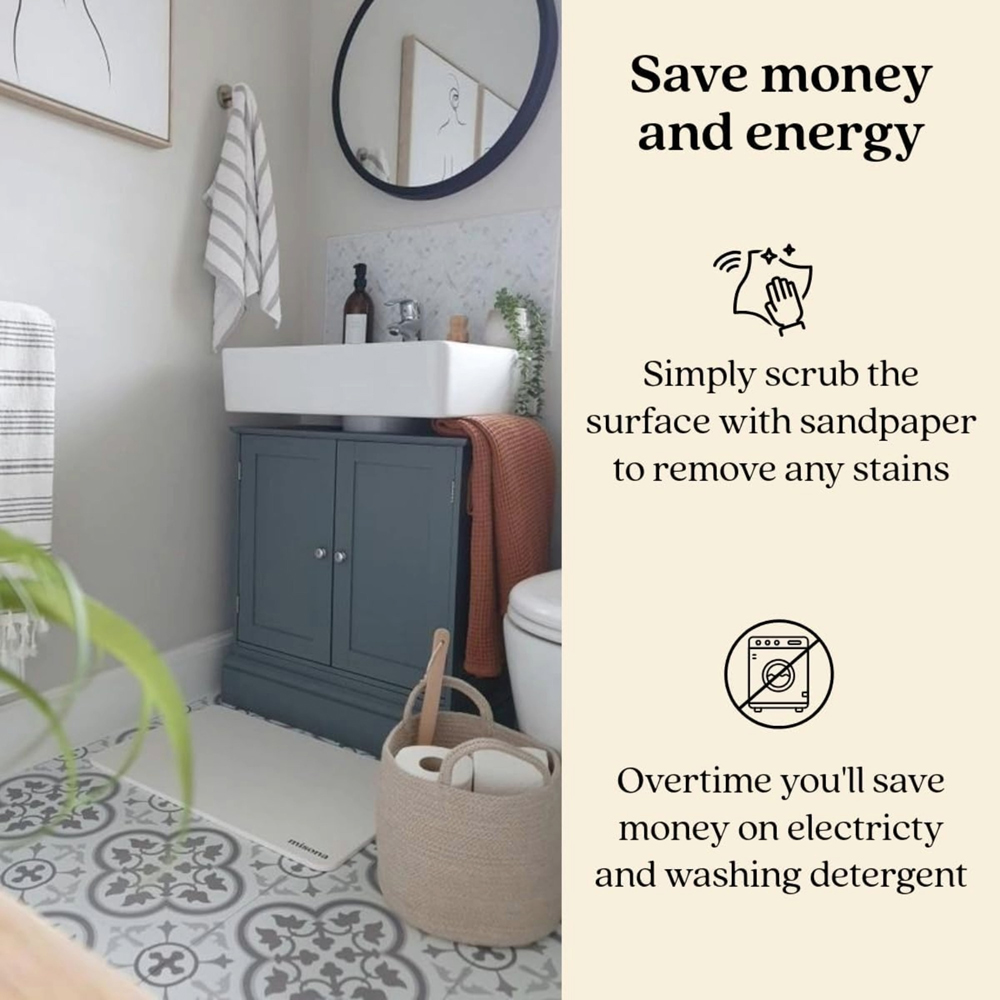 Allure Bath Fashions Off White Large Stone Diatomite Bath Mat 50 x 80cm Image 5