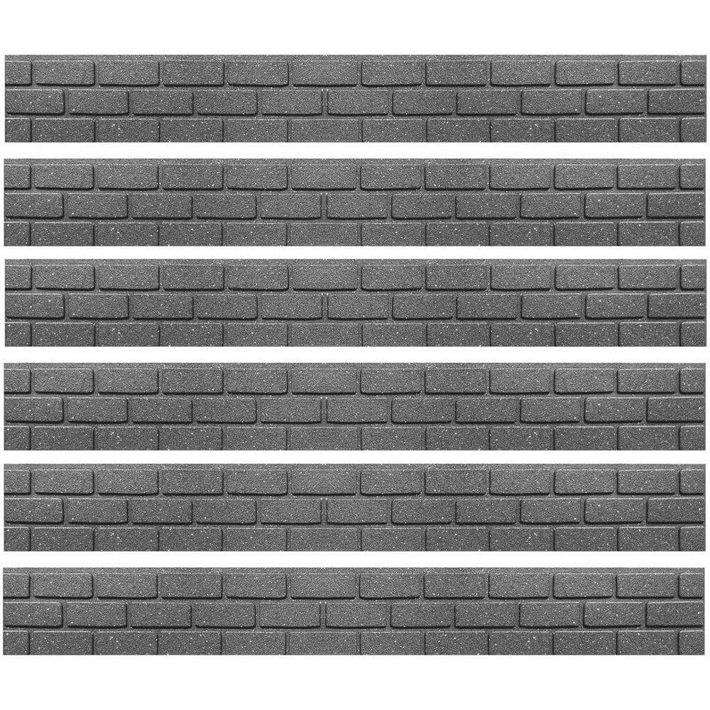 Garden Gear 15 x 120cm 6 Pack Grey Ultra Curve Bricks Garden Border Edging Image 1