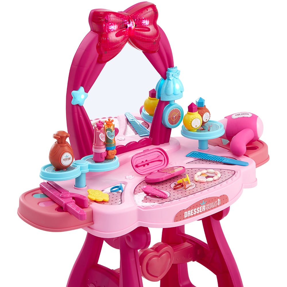 Living and Home Kids Dressing Table Toy Set with Stool Image 3