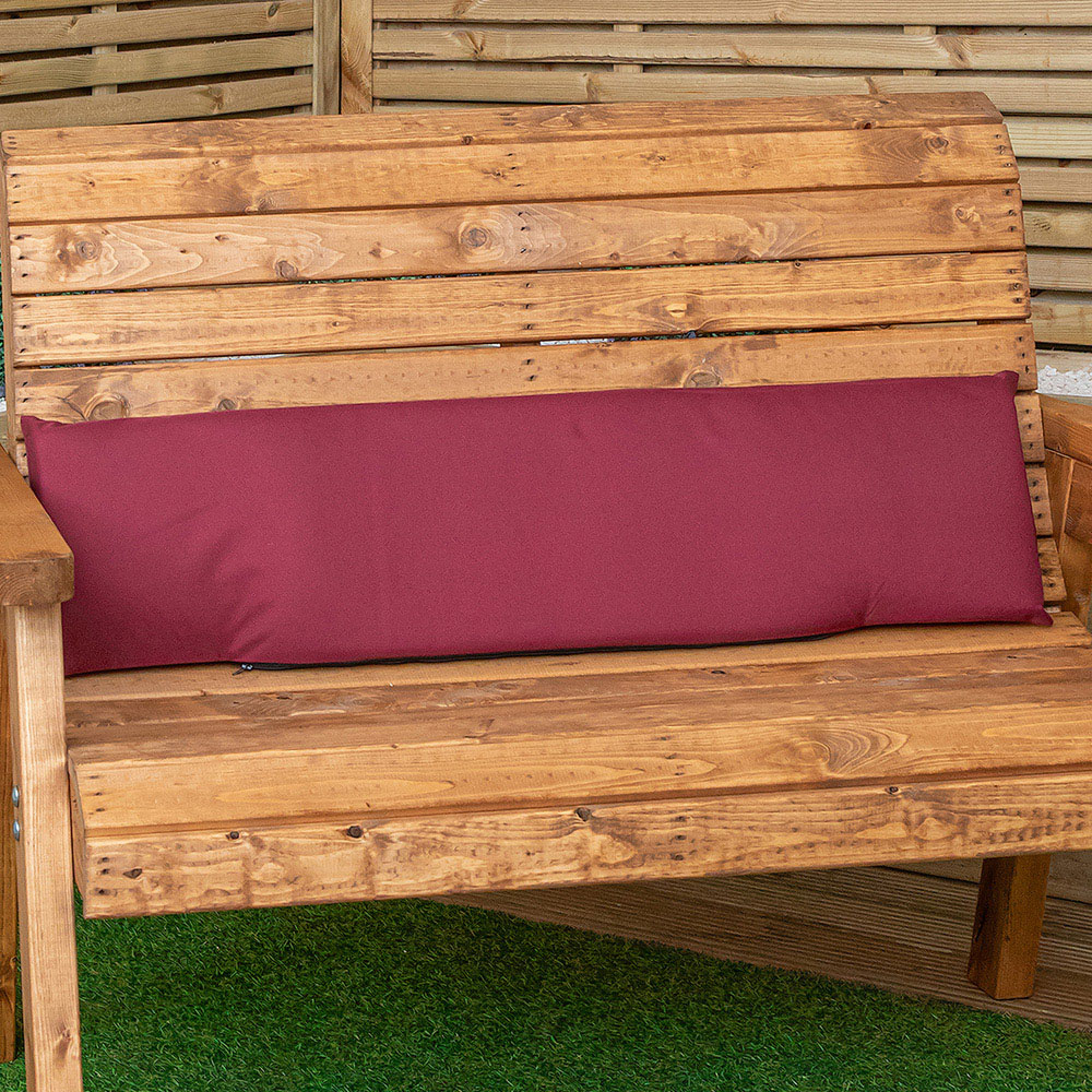 Samuel Alexander 2 Seater Burgundy Wooden Garden Chair Cushion Base 99 x 20cm Image 5
