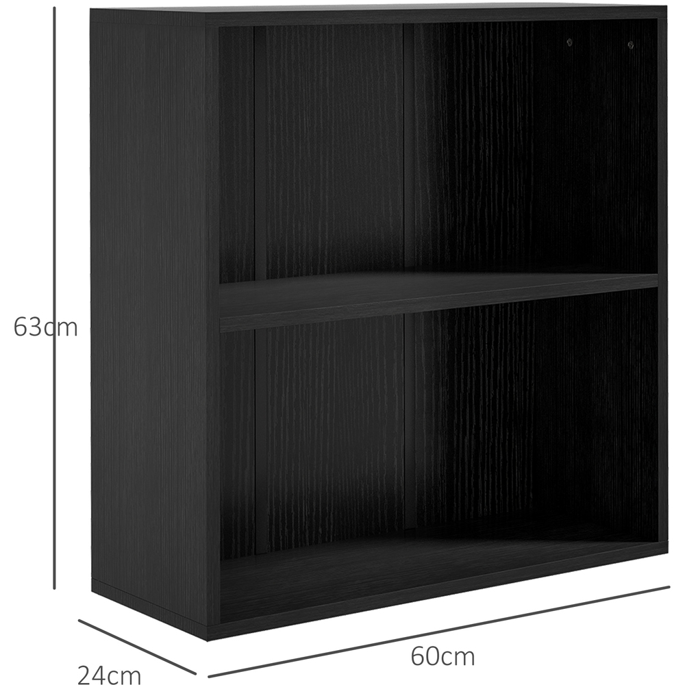 Portland 2 Shelf Black Bookcase Image 8