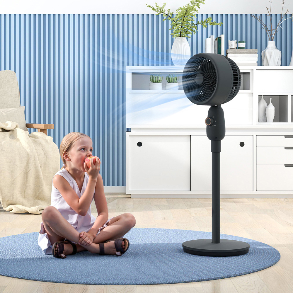 Portland Grey Powerful Air Circulator Pedestal Fan 35 inch Image 2