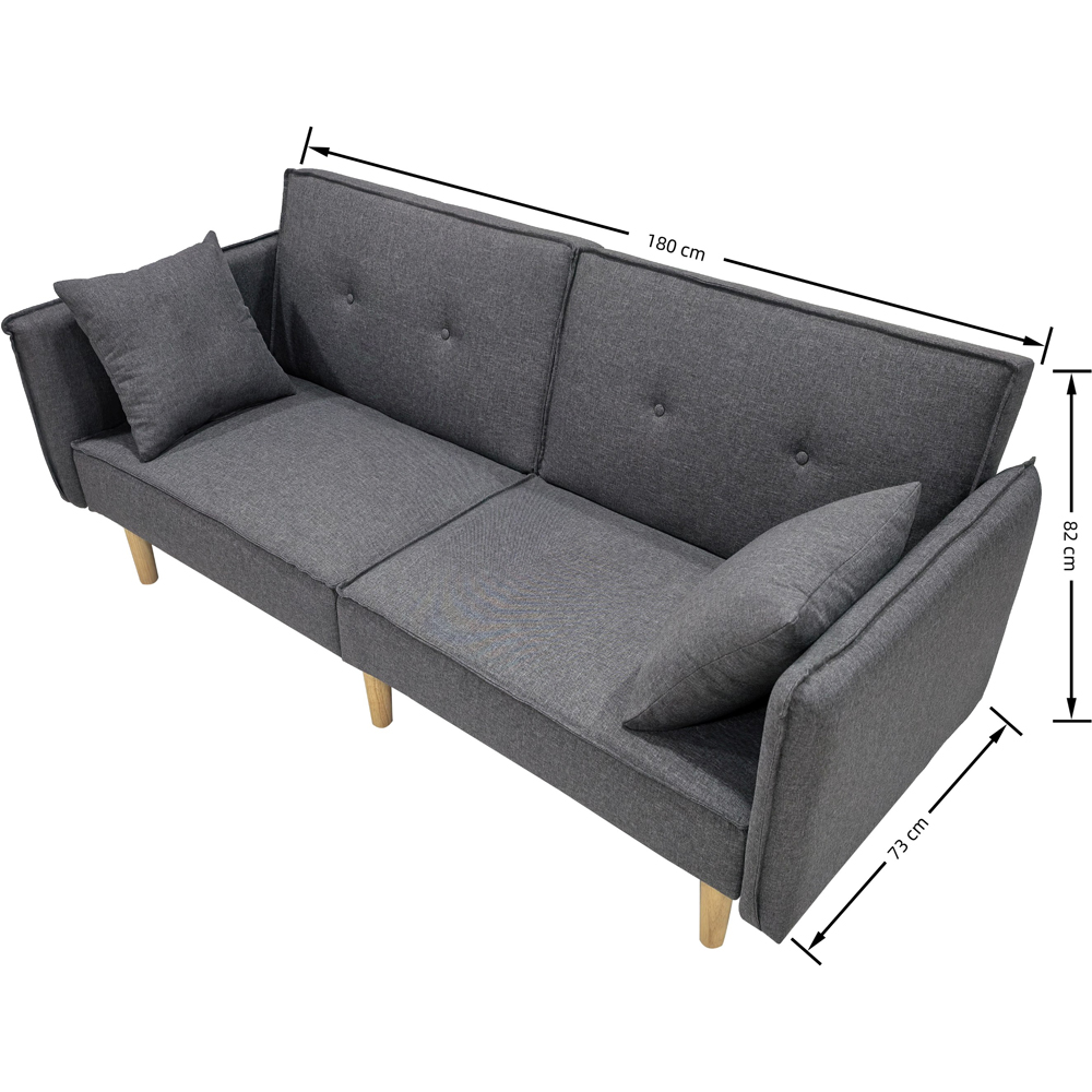 Indoor Living Finnley 2 Seater Grey Sofa Bed Image 8