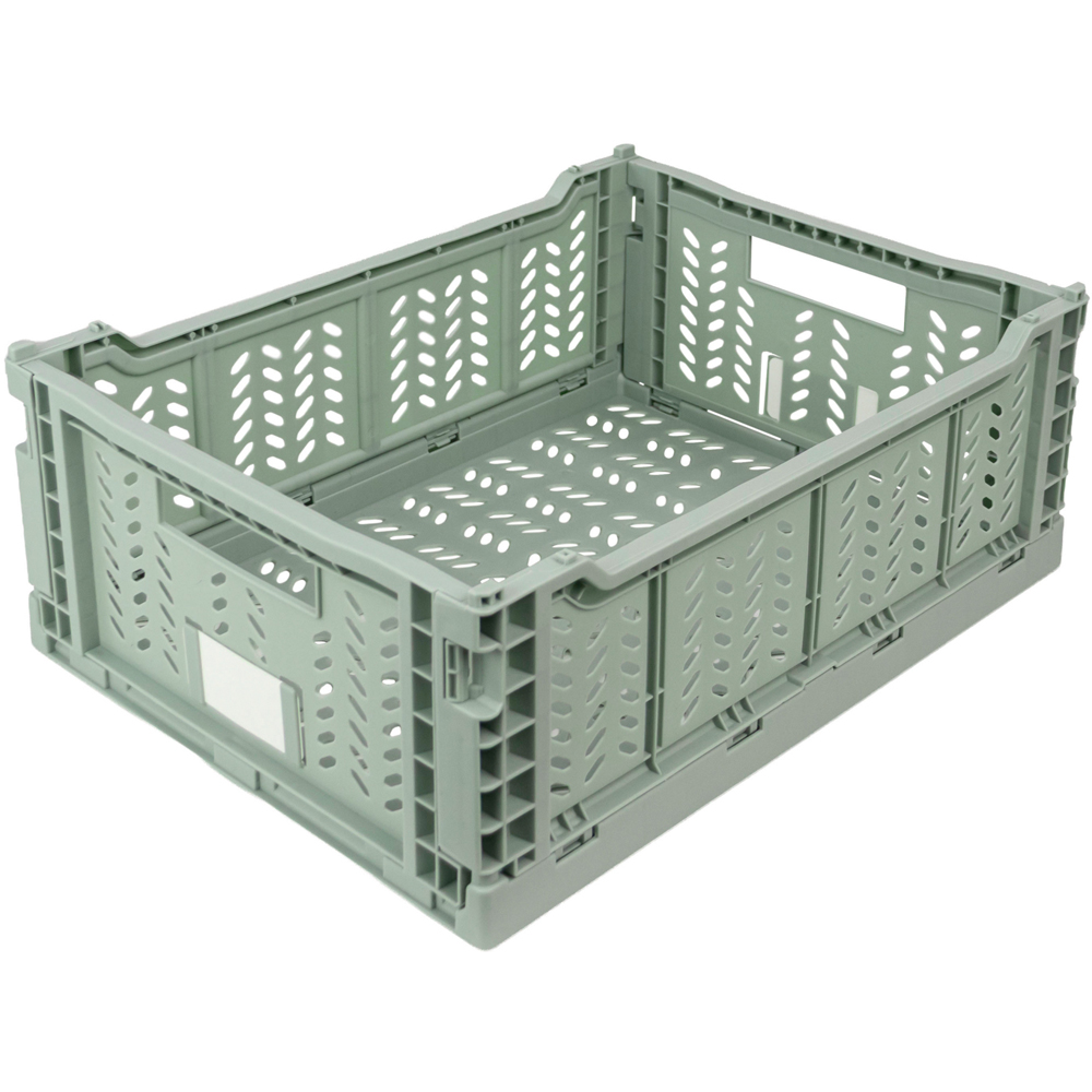 JVL Stackit Green Foldable Storage Crate 14.5L Image 1