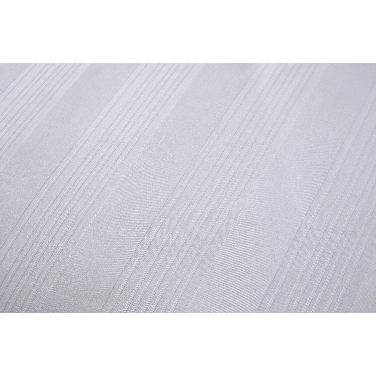 Islington Stripe Sateen Duvet Cover and Pillowcase Set - White / Superking Image 5