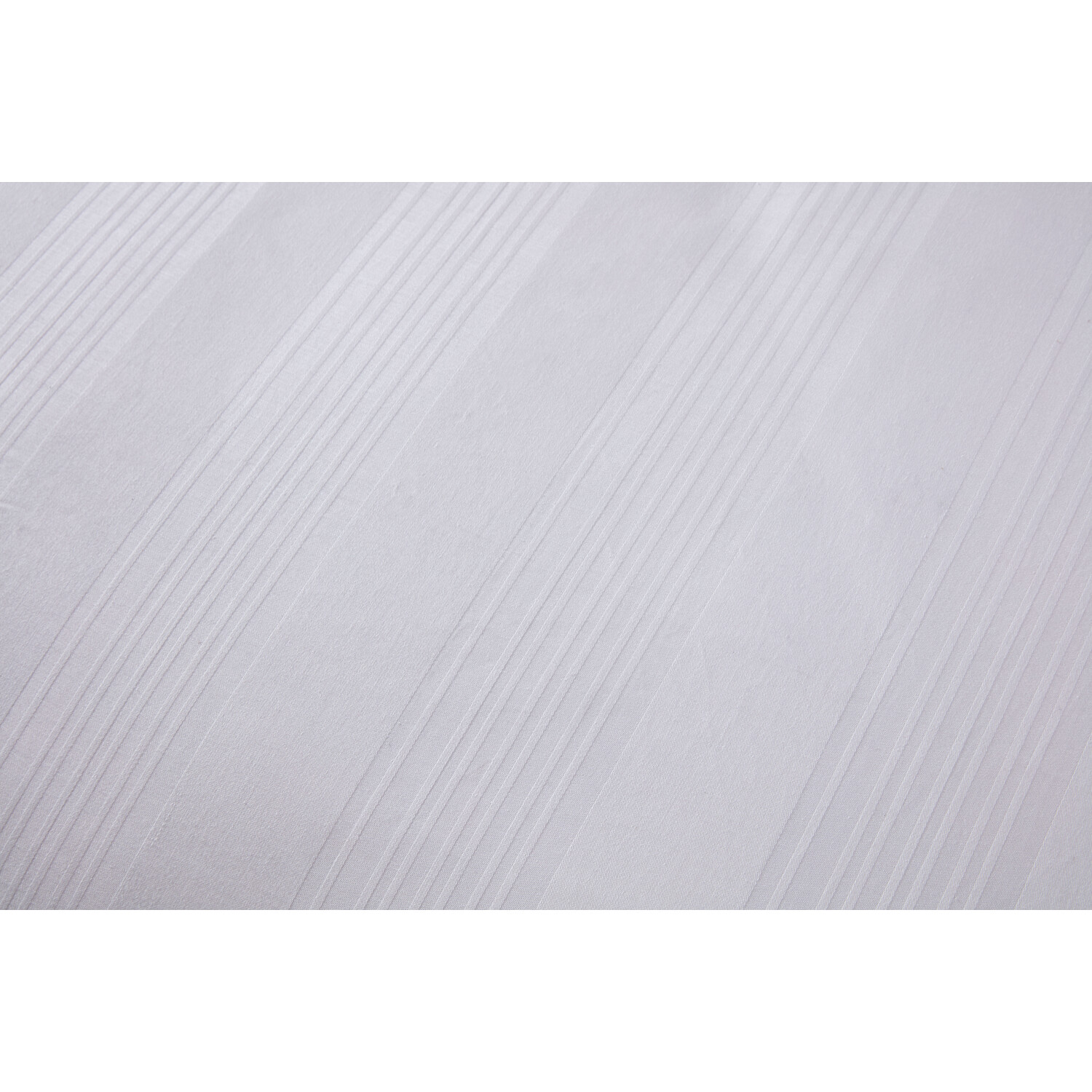 Divante Islington Stripe Sateen Duvet Cover and Pillowcase Set - White / King Image 5