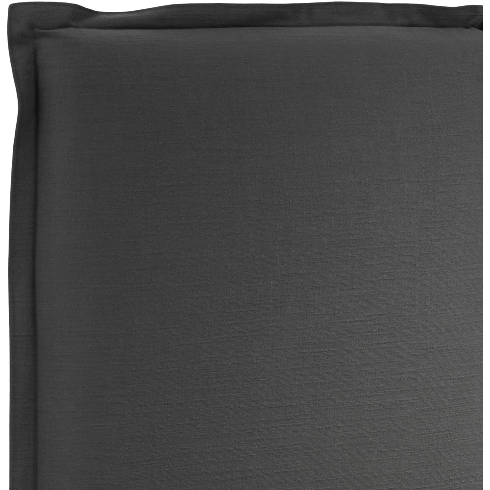 LPD Home Sunday Deep Grey King Size Linen Blend Fabric Bed with Pillow-Style Headboard Image 5