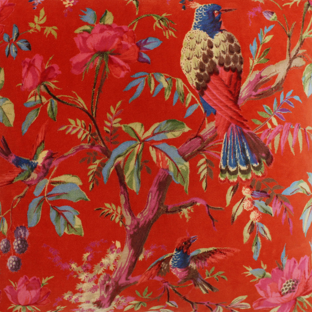 Paoletti Paradise Orange Velvet Cushion Image 3