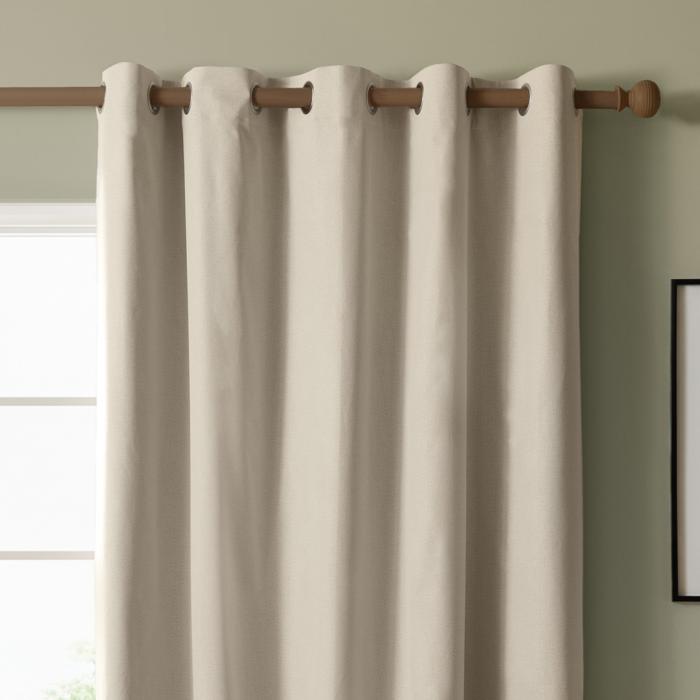 Furn The Ultimate Ecru Textured Woven Blackout Eyelet Curtains 168 x 229cm Image 3