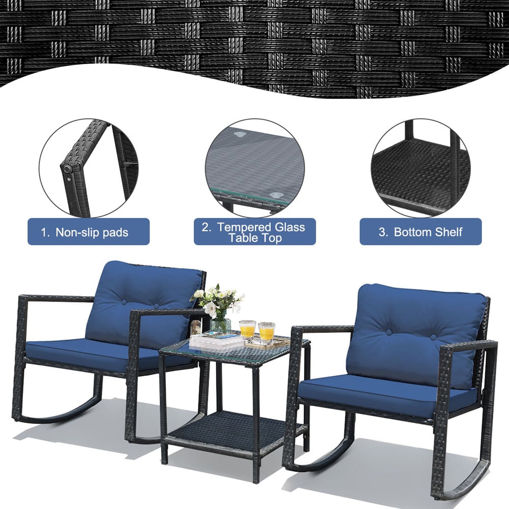 Costway 2 Seater Garden Rocking Bistro Set Image 8