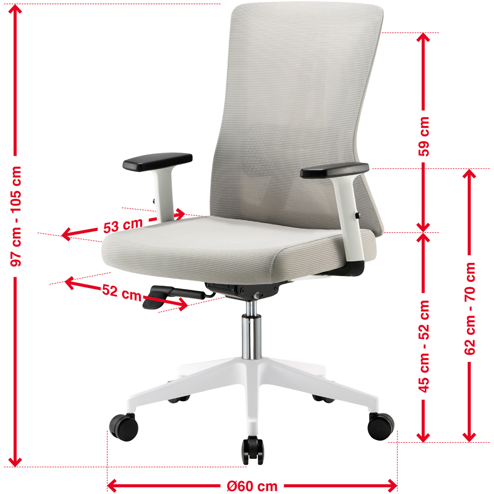 TTAP Oxford Grey Mesh Swivel Office Chair Image 9