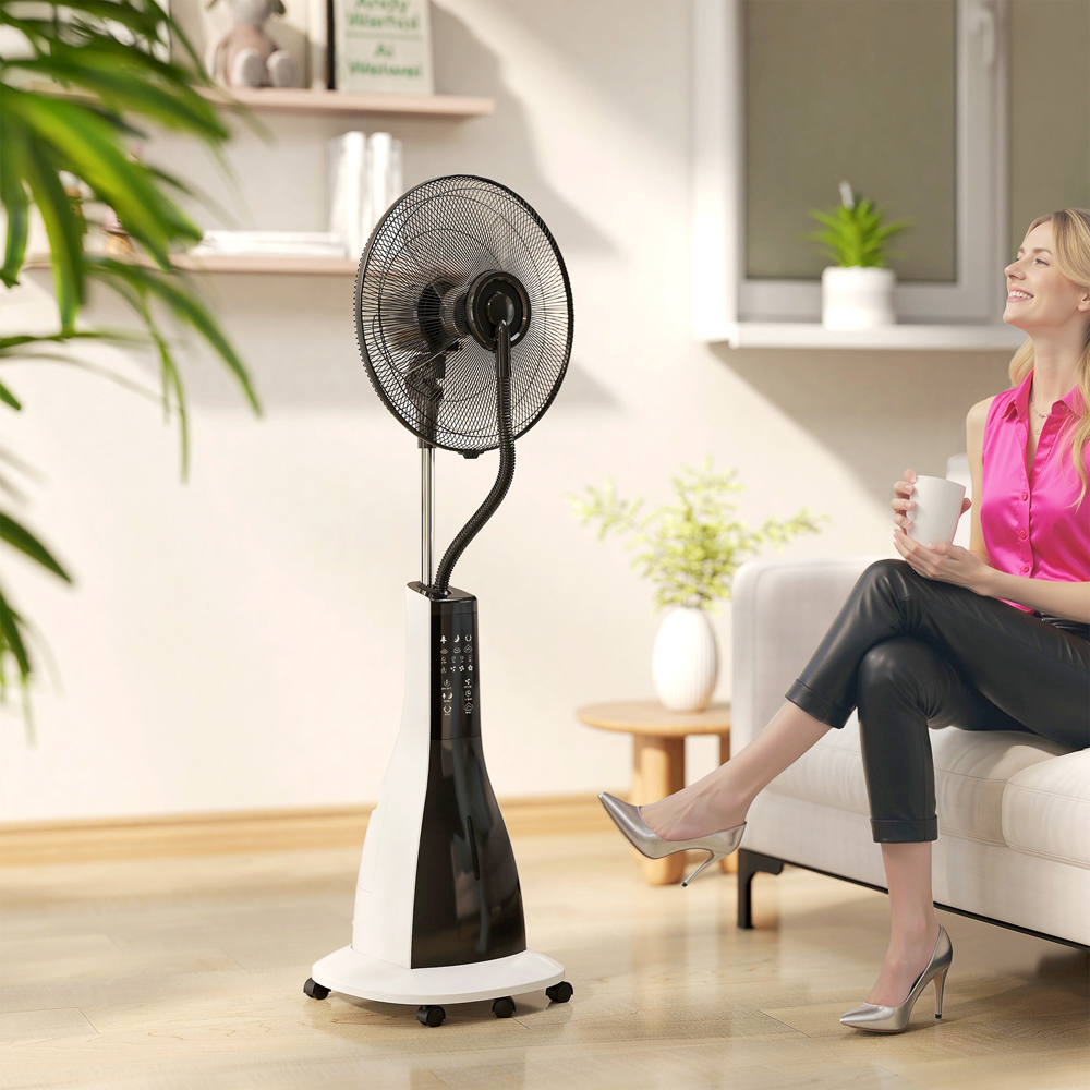Portland Oscillation Spray Misting Pedestal Fan with Wheels 49 inch Image 3